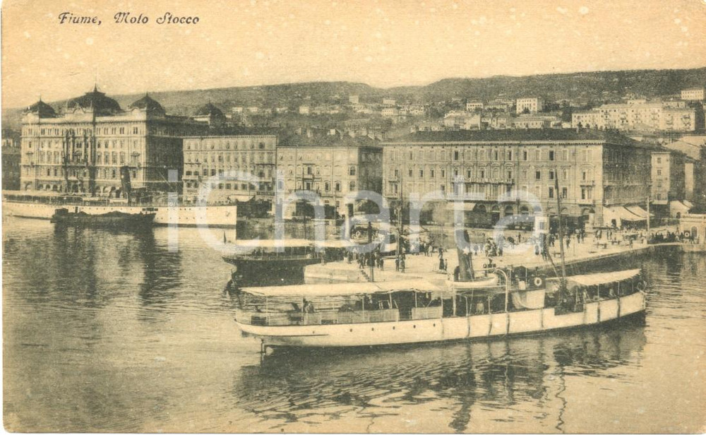 Cartolina originale da collezione 1920 ca FIUME (CROAZIA) Traghetti al Molo STOCCO *Cartolina FP NV 1