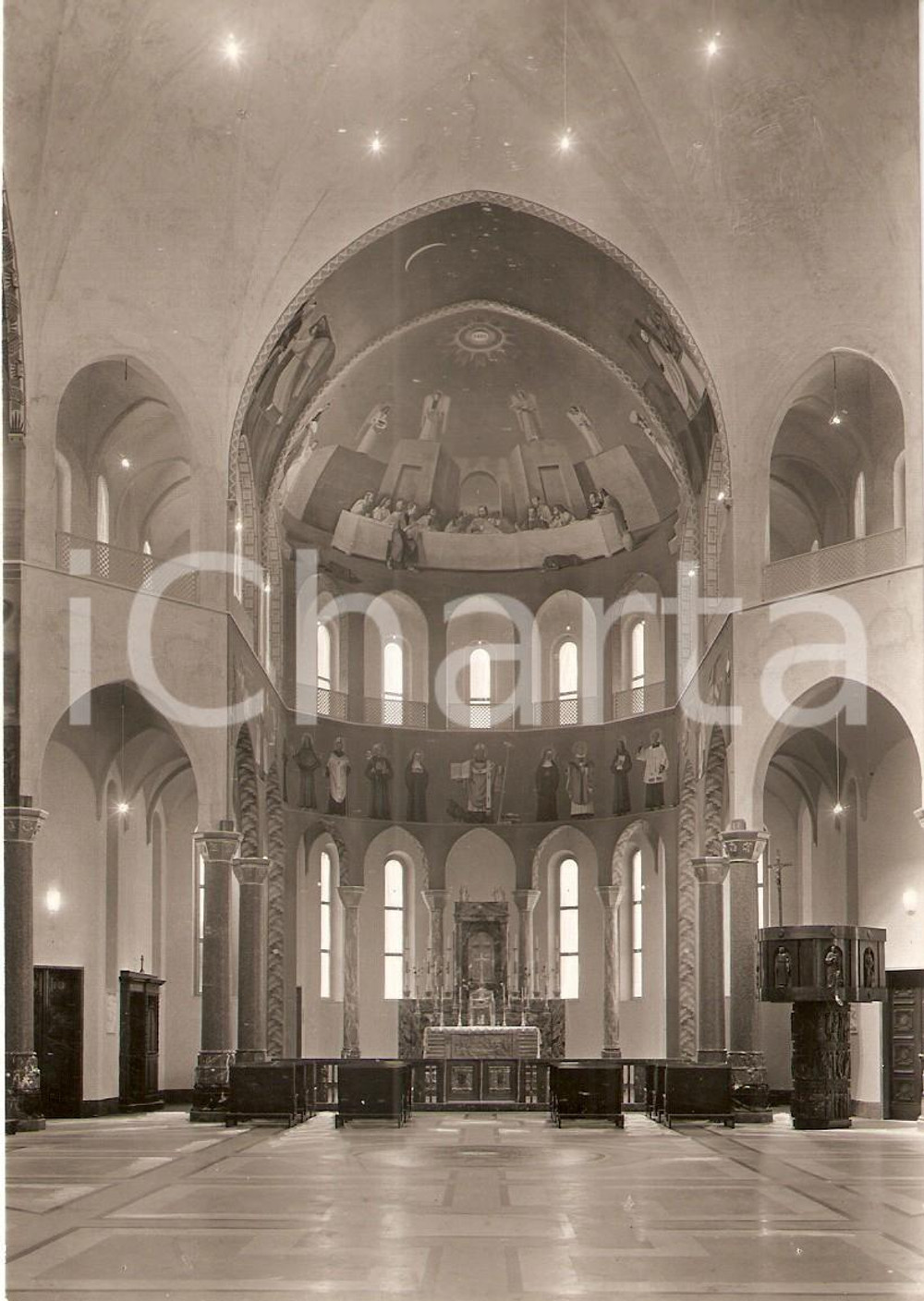 Cartolina originale da collezione 1955 ca CASCIA (PG) Santuario di SANTA RITA Abside e altare maggiore *Cartolina 1