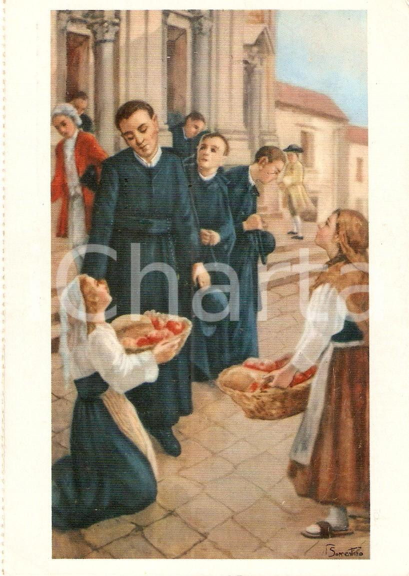 Cartolina originale da collezione 1950 ca MATERDOMINI (AV) Santuario - San Gerardo MAIELLA riceve angeli a FOGGIA 1