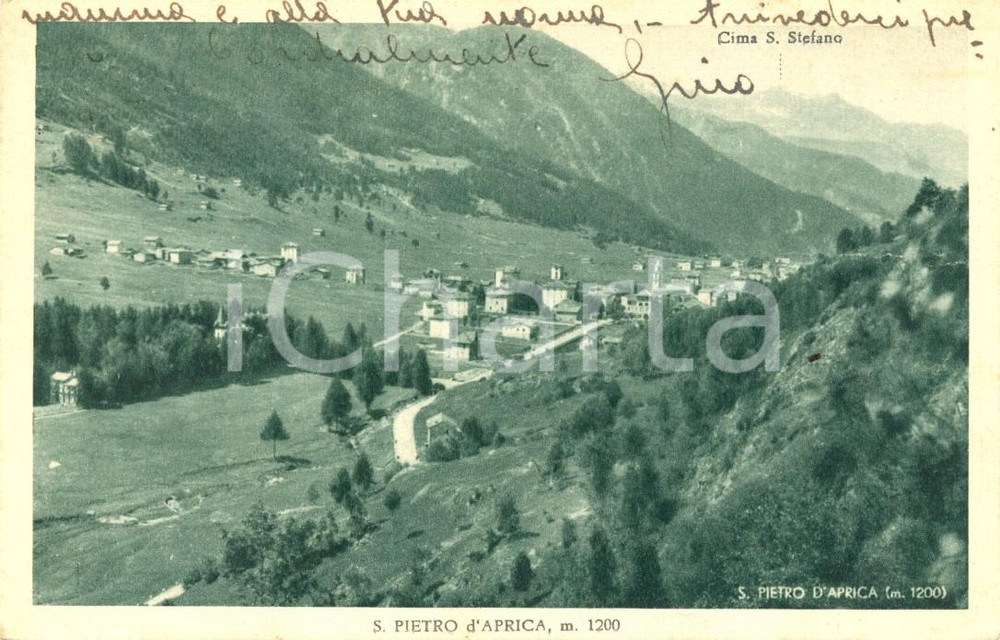 Cartolina originale da collezione 1936 CORTENO GOLGI BS Panorama di SAN PIETRO IN APRICA Cartolina FP VG 1