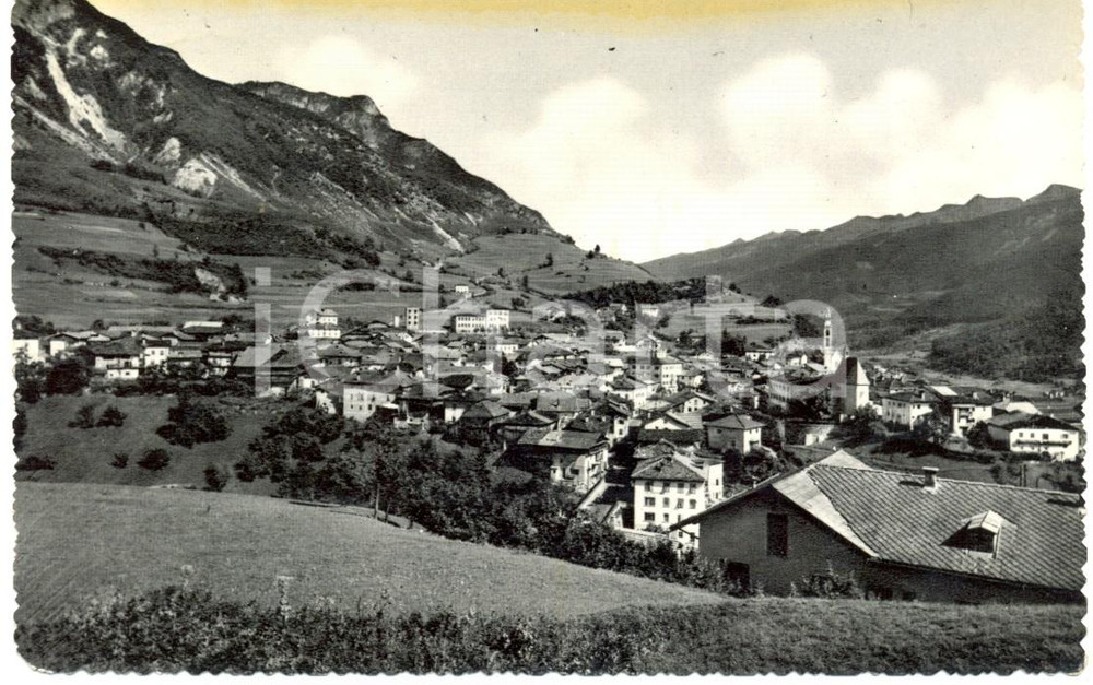 Cartolina originale da collezione 1952 TESERO (TN) Veduta panoramica del paese *Cartolina FP VG 1