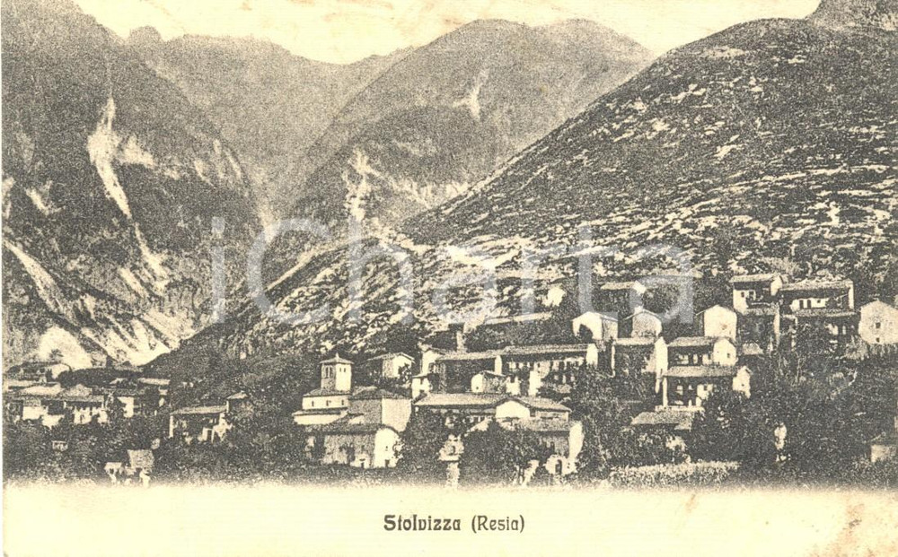 Cartolina originale da collezione 1915 RESIA (UD) Panorama con la frazione di STOLVIZZA *Cartolina FP VG 1