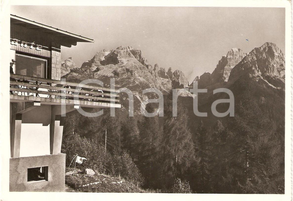Cartolina originale da collezione 1975 MADONNA DI CAMPIGLIO Ristorante FONTANELLA e Dolomiti del Brenta Cartolina 1