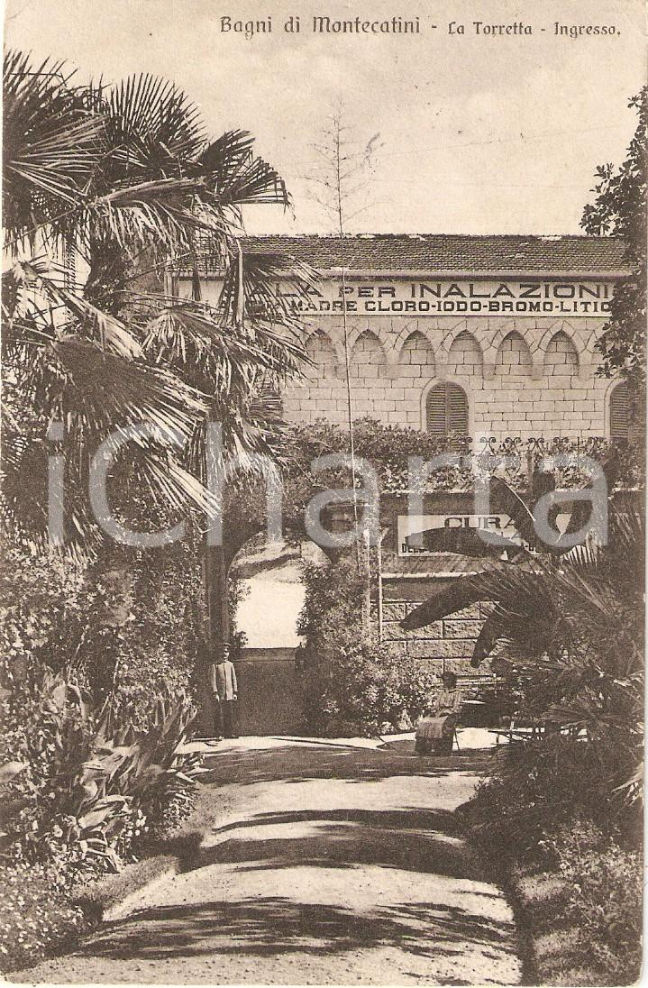 Cartolina originale da collezione 1907 MONTECATINI TERME PT Bagni La Torretta Ingresso Cartolina ANIMATA FP VG 1