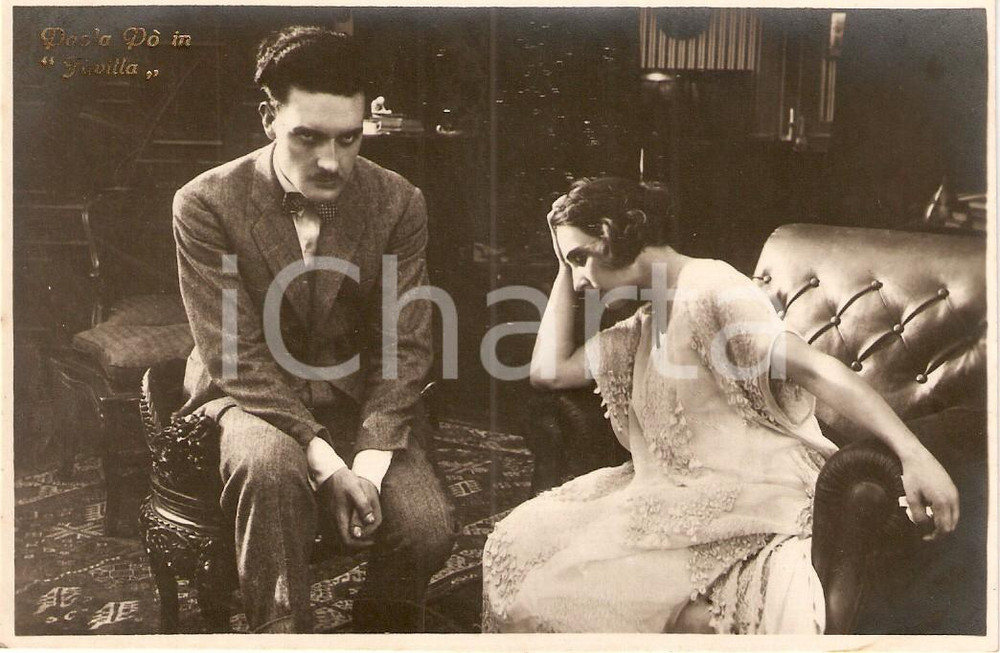 Fotografia d epoca originale 1921 FAVILLA Attrice Paola PO  nel film di Ivo ILLUMINATI Cartolina 1