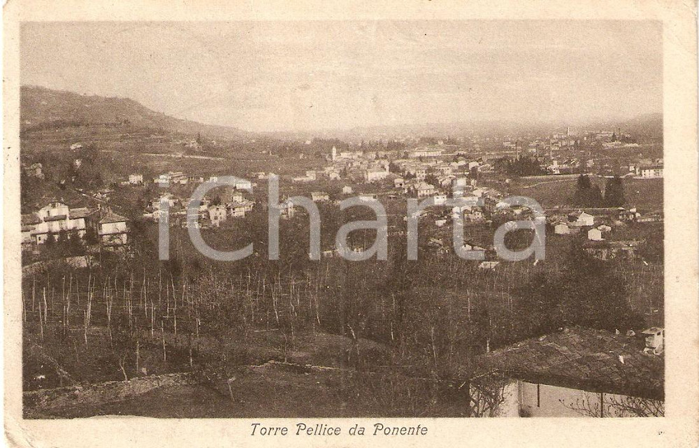 Cartolina originale da collezione 1920 TORRE PELLICE (TO) Veduta panoramica da Ponente *Cartolina FP VG 1