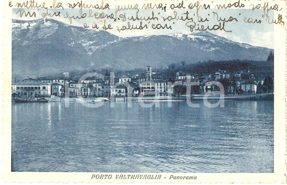 Cartolina originale da collezione 1931 PORTO VALTRAVAGLIA VA Il paese visto dal Lago MAGGIORE Cartolina FP VG 1