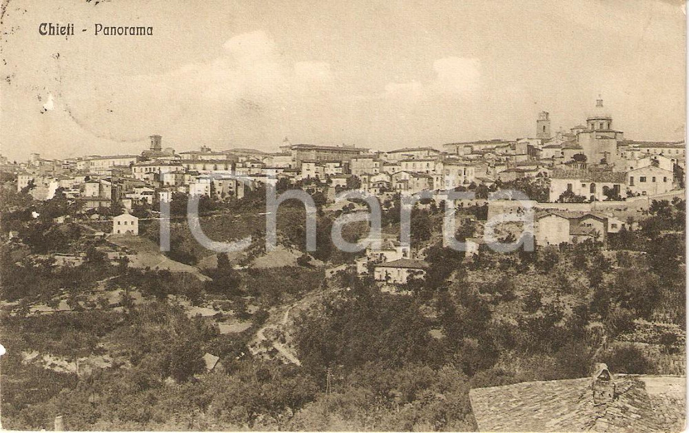 Cartolina originale da collezione 1915 CHIETI Veduta panoramica del paese *Cartolina FP VG 1