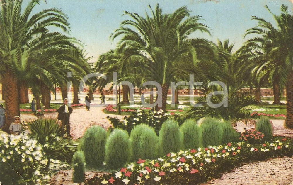 Cartolina originale da collezione 1930 VENTIMIGLIA IM I Giardini Pubblici Cartolina ILLUSTRATA FP VG 1