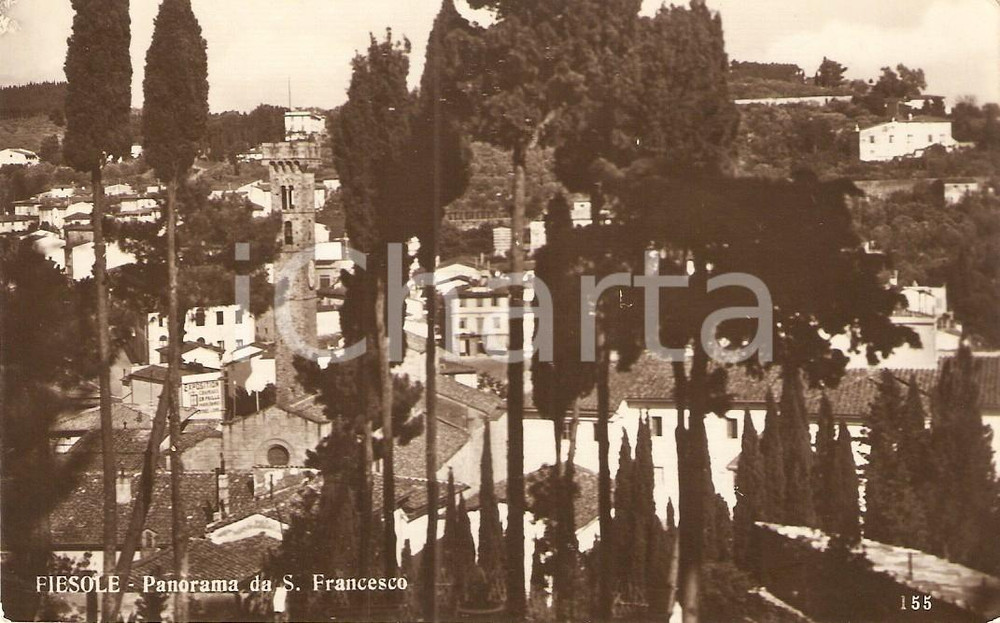 Cartolina originale da collezione 1940 ca FIESOLE (FI) Panorama dal Convento di San Francesco *Cartolina FP NV 1