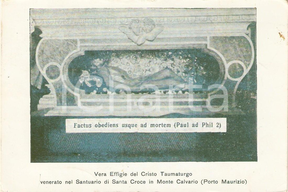 Cartolina originale da collezione 1917 IMPERIA Cristo Taumaturgo in Santa Crice in Monte Calvario Cartolina FP VG 1
