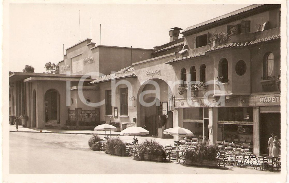 Cartolina originale da collezione 1951 ANTIBES France Il Casino Municipal di JUANLESPINS Cartolina ANIMATA FP 1