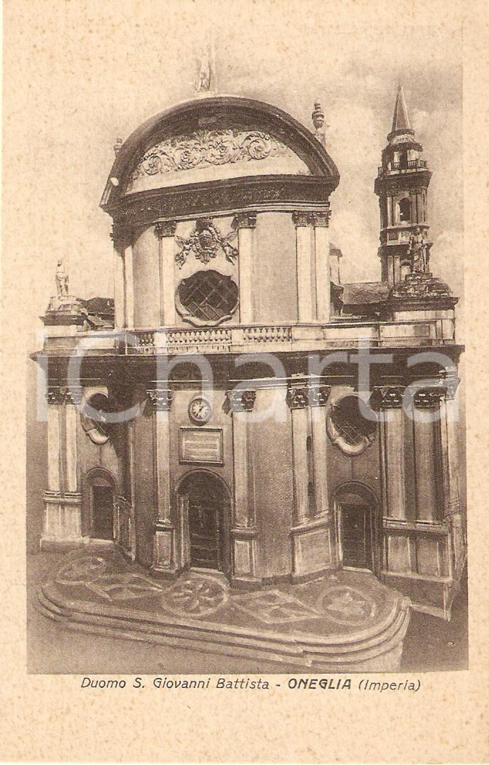 Cartolina originale da collezione 1930 ca ONEGLIA (IM) Duomo SAN GIOVANNI BATTISTA - La facciata *Cartolina FP NV 1