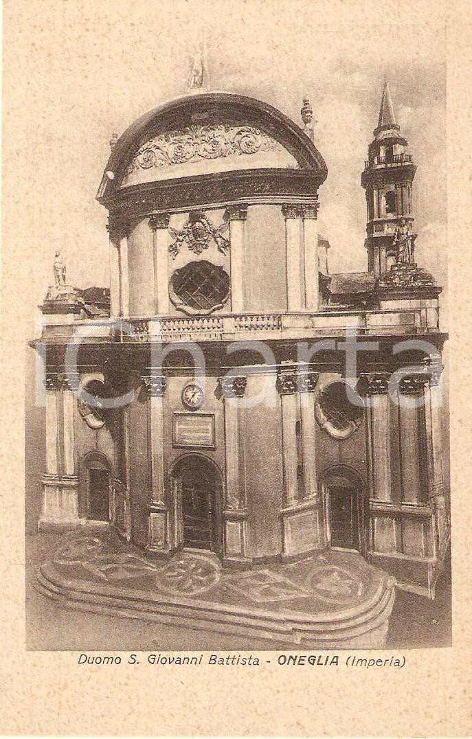 Cartolina originale da collezione 1930 ca ONEGLIA IM Duomo SAN GIOVANNI BATTISTA  La facciata Cartolina FP NV 1