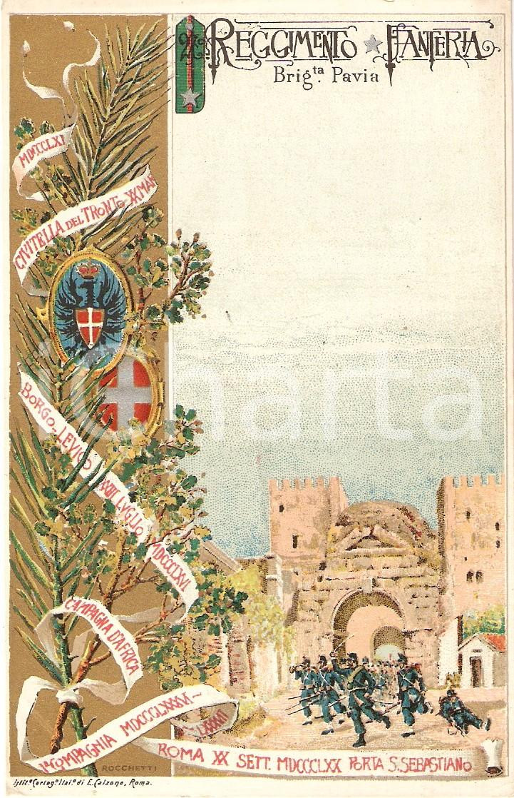 Cartolina originale da collezione 1900 ca BRIGATA PAVIA 27° Reggimento Fanteria Cartolina ILLUSTRATA 1