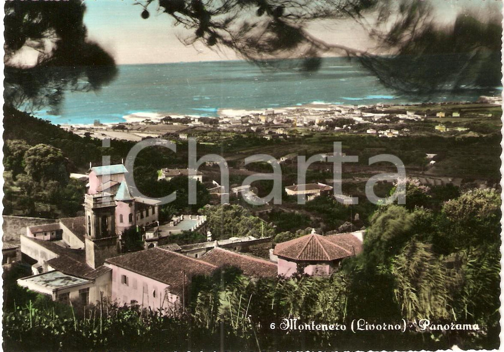 Cartolina originale da collezione 1950 ca LIVORNO Panorama della Frazione MONTENERO Cartolina FG NV 1