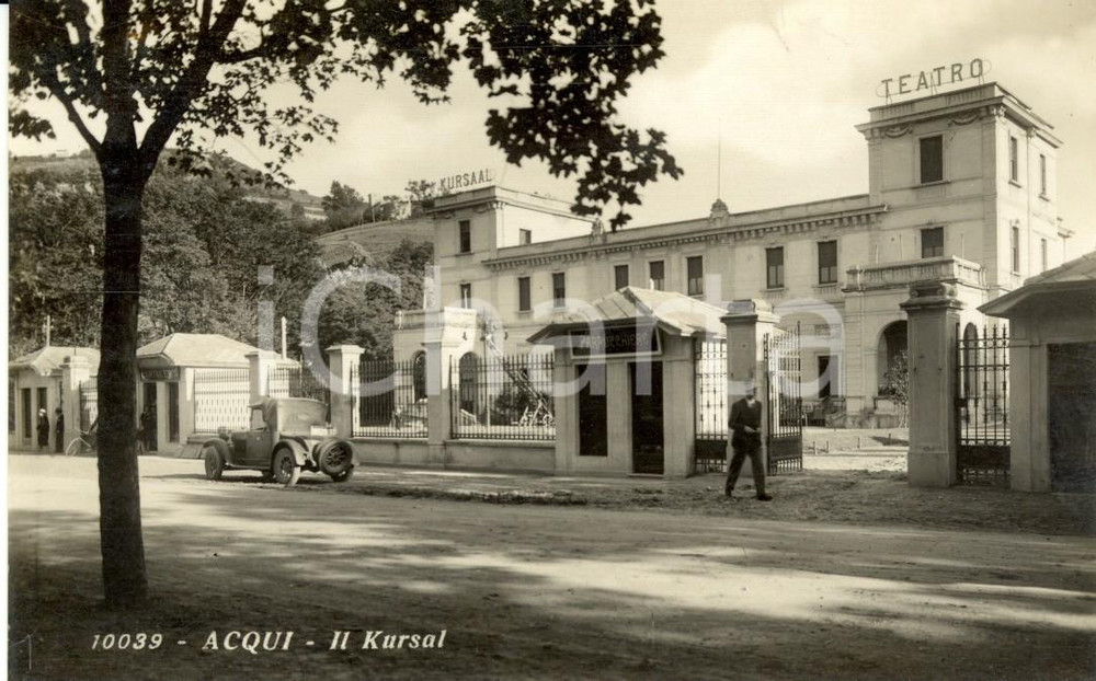 Cartolina originale da collezione 1930 ca ACQUI TERME (AL) Esterno del teatro KURSAAL *Cartolina Animata FP NV 1