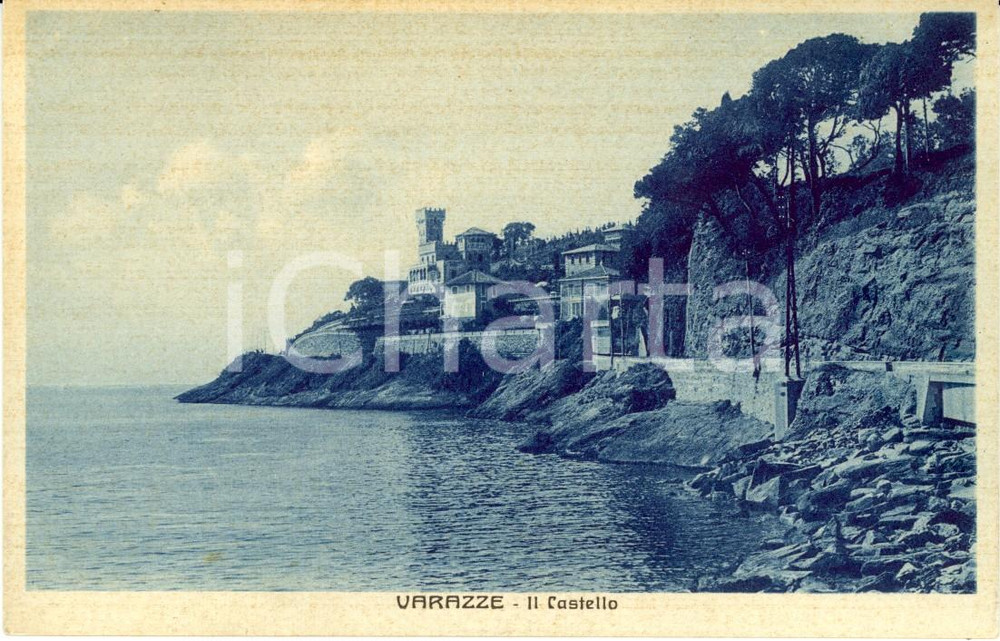 Cartolina originale da collezione 1930 ca VARAZZE (SV) Veduta panoramica del castello *Cartolina postale FP NV 1