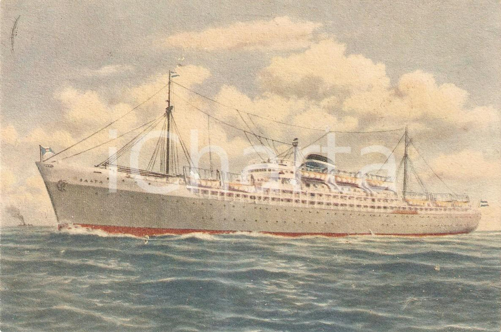Cartolina originale da collezione 1952 ARGENTINA Transatlantico SALTA CompaÃ±ia de Navegacion DODERO *Cartolina 1
