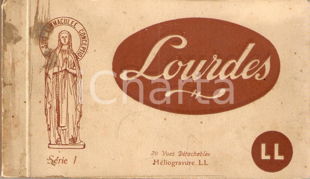 Cartolina originale da collezione 1920 ca LOURDES FRANCE Vedute del SANTUARIO Album 20 cartoline 1