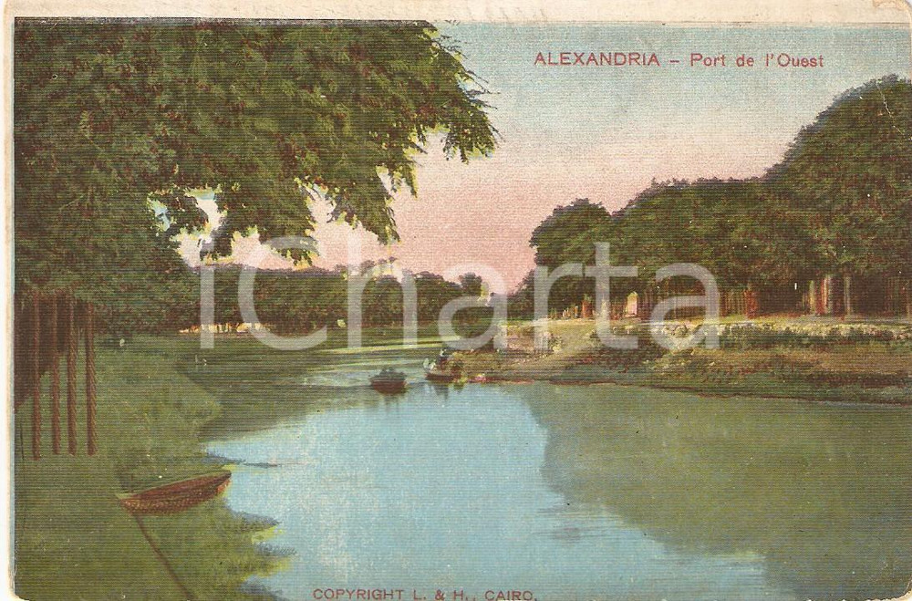 Cartolina originale da collezione 1910 ca ALEXANDRIA (EGYPT) Port de l'Ouest *Cartolina FP NV 1