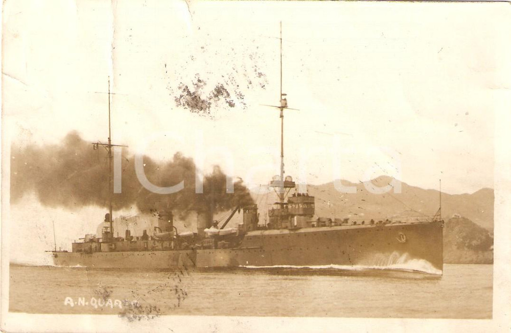 Cartolina originale da collezione 1930 ca MARINA MILITARE Regia nave QUARTO Cartolina FP VG 1