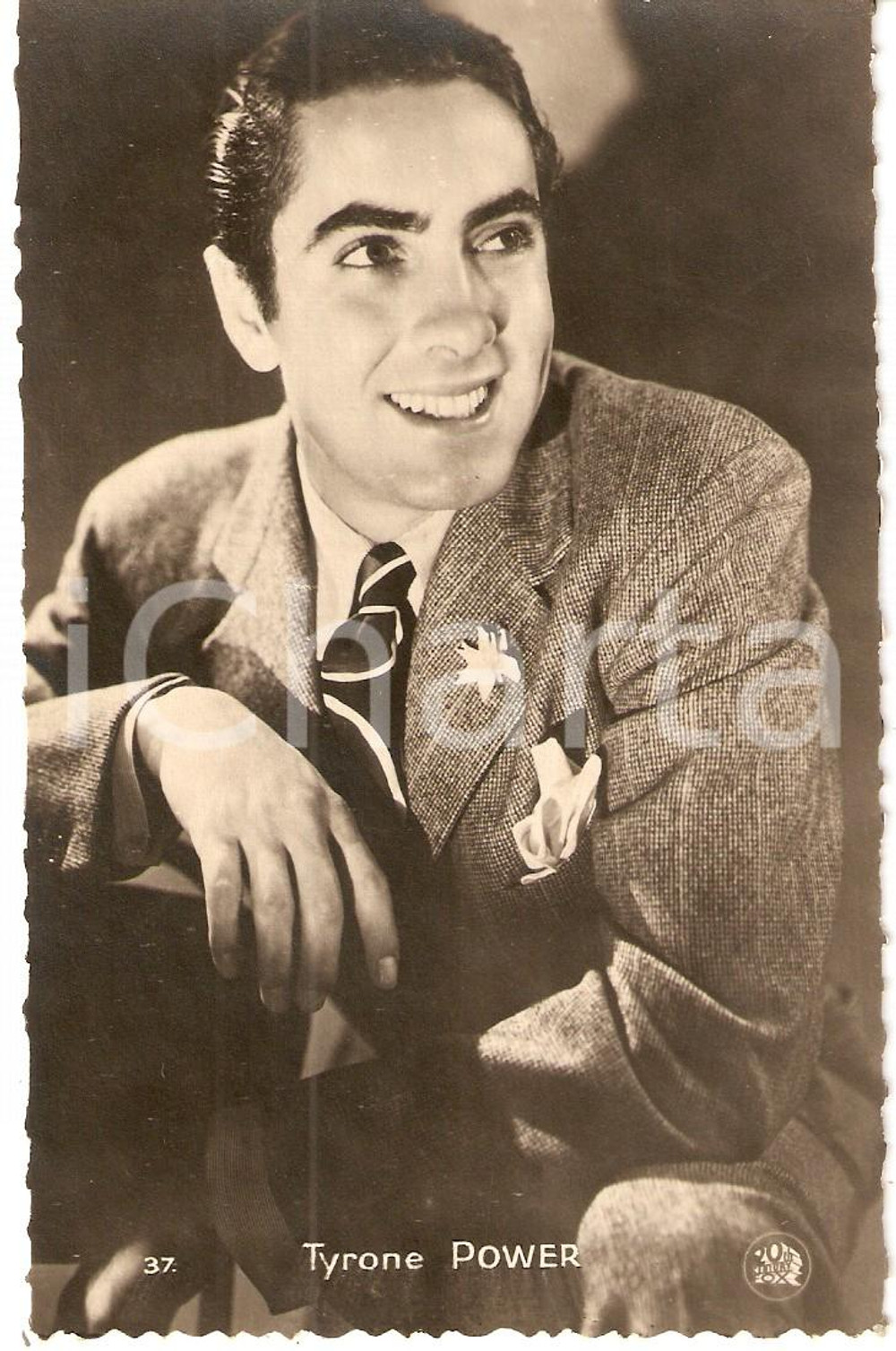 Cartolina originale da collezione 1935 ca CINEMA Actor Tyrone POWER Portrait 20th CENTURY FOX *Cartolina FP 1