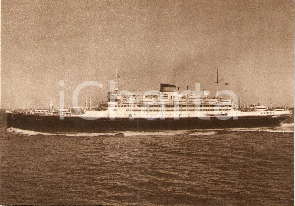 Cartolina originale da collezione 1955 MARINA MERCANTILE Motonave SATURNIA Società Navigazione ITALIA Cartolina 9 1