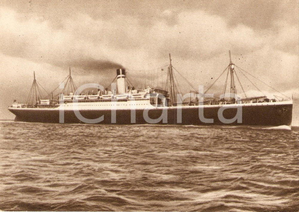 Cartolina originale da collezione 1955 ca MARINA MERCANTILE Piroscafo SANTA CRUZ Società navigazione ITALIA 1 1