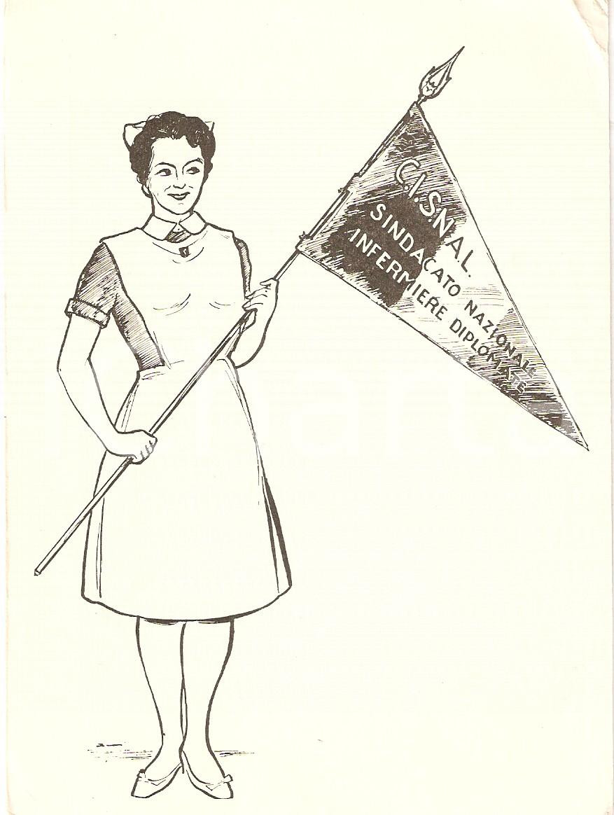 Cartolina originale da collezione 1955 ca CISNAL Convegno nazionale infermiere professionali *Cartolina ILLUSTRATA 1