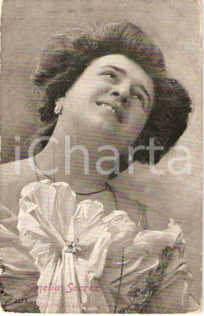 Cartolina originale da collezione 1900 ca OPERETTA Ritratto di Amelia SOAREZ Cantante Cartolina FP NV 1
