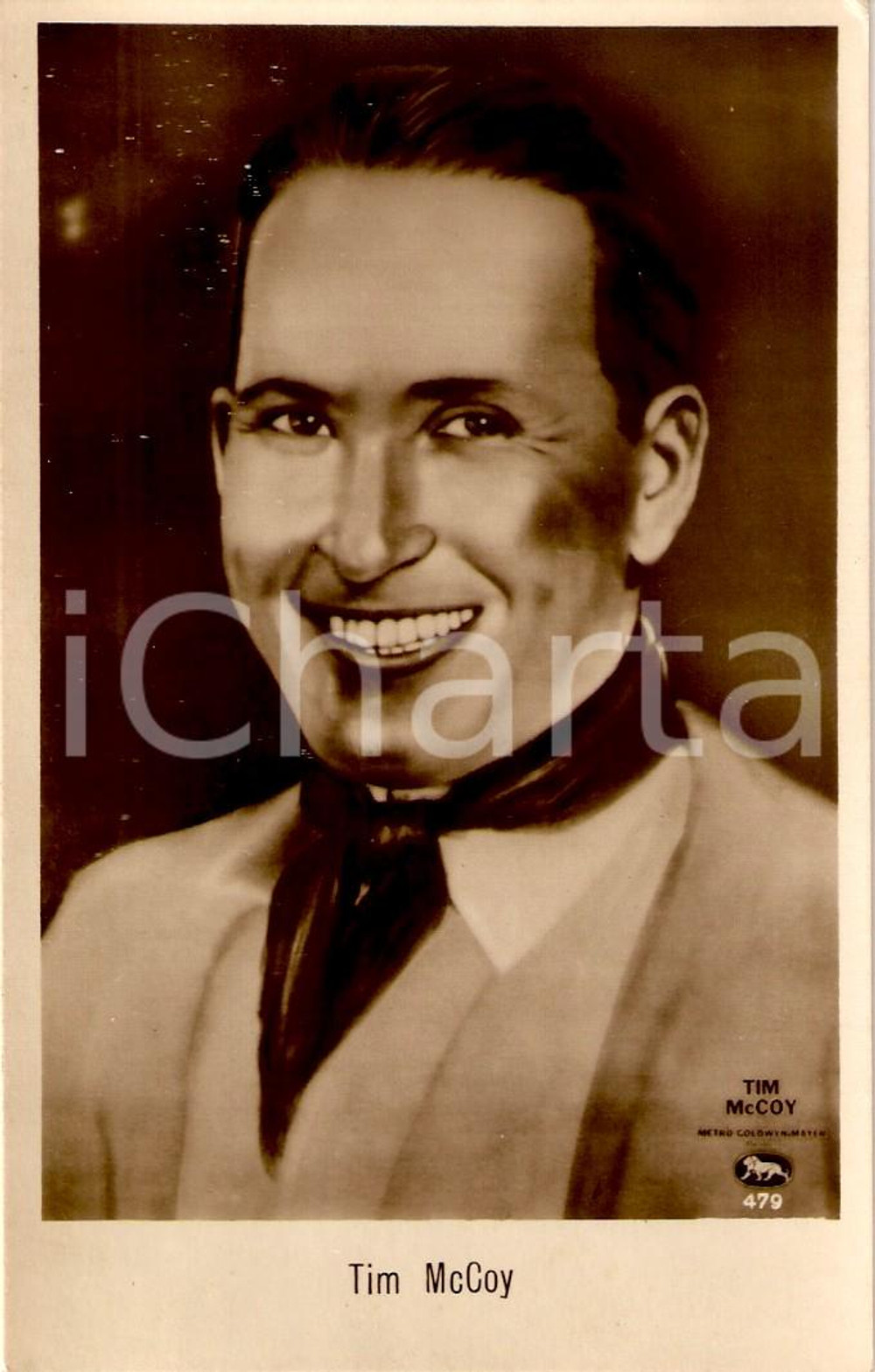 Cartolina originale da collezione 1939 GLORIOSA AVVENTURA Ritratto dell'attore Tim MCCOY *Cartolina FP NV 1