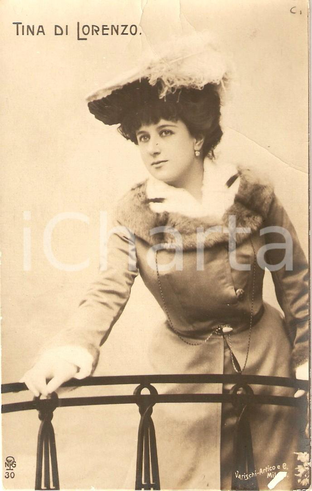 Cartolina originale da collezione 1905 TEATRO AttriceTina DI LORENZO Ritratto *Cartolina FP NV 1