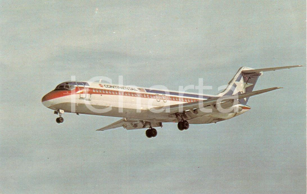 Cartolina originale da collezione 1970 ca CONTINENTAL AIRLINES Airplane MCDONNELL DOUGLAS DC-9 *Cartolina FP NV 1