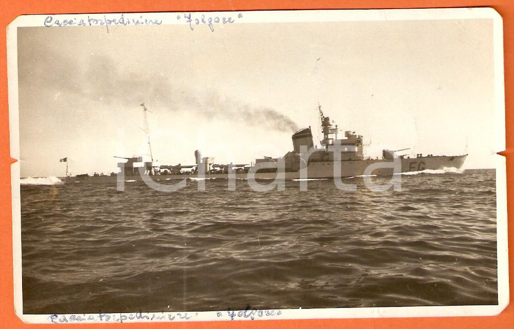 Cartolina originale da collezione 1935 ca MARINA MILITARE Regia nave FOLGORE Cacciatorpediniere Cartolina FP NV 1