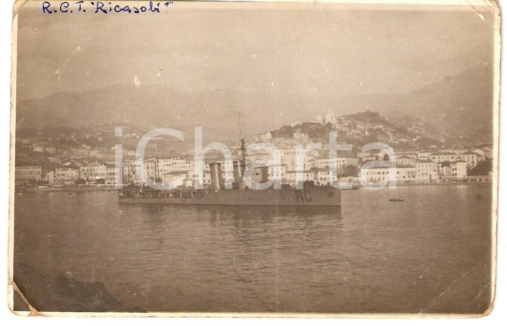Cartolina originale da collezione 1930 ca MARINA MILITARE Regia nave Bettino RICASOLI Cacciatorpediniere Cartolina 1