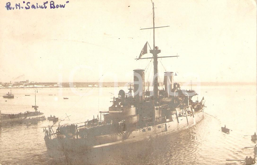 Cartolina originale da collezione 1910 ca MARINA MILITARE Regia nave Ammiraglio DI SAINT BON Corazzata Cartolina 1