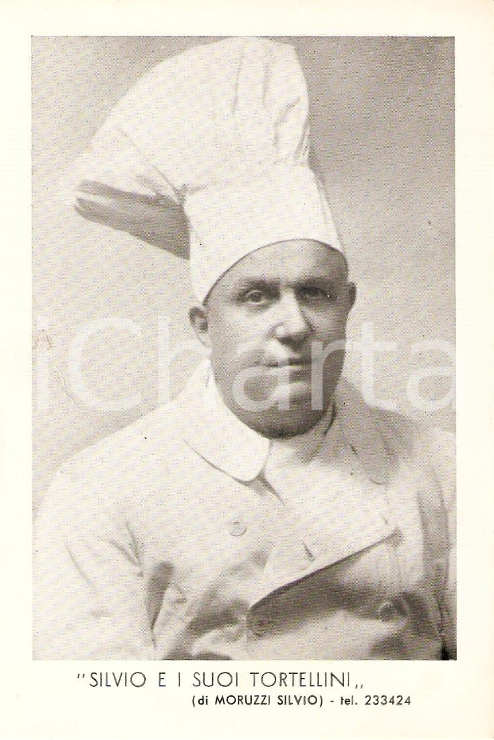 Cartolina originale da collezione 1950 ca BOLOGNA Ristorante Silvio MORUZZI e i suoi tortellini *Cartolina FP NV 1