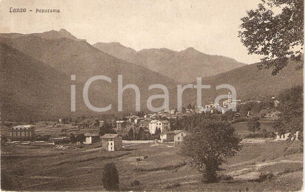 Cartolina originale da collezione 1919 LANZO D'INTELVI (CO) Panorama del paese *Cartolina FP VG 1