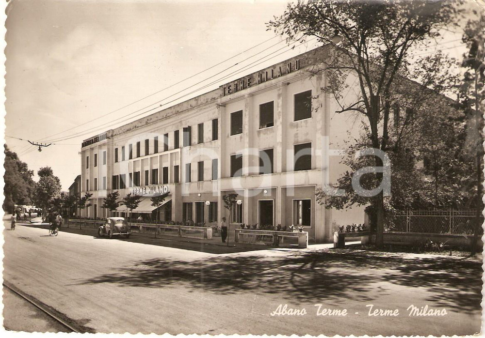 Cartolina originale da collezione 1950 ca ABANO TERME PD Panorama della Terme MILANO Cartolina FG VG 1