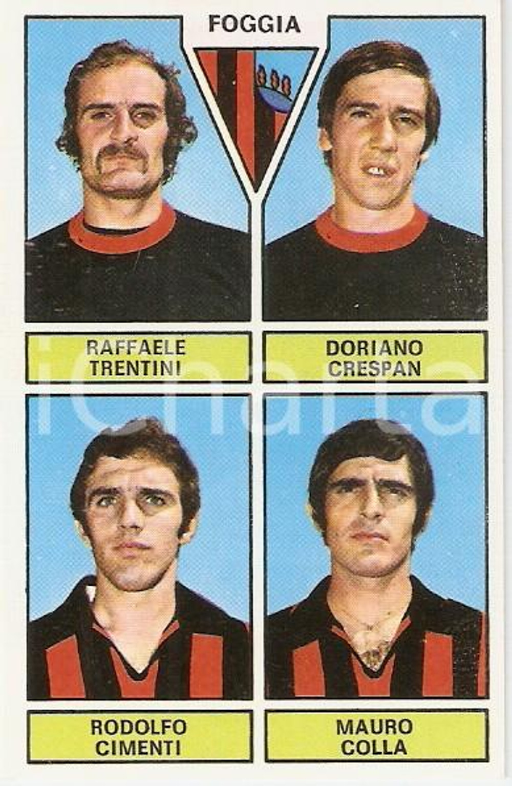 Oggetto da collezione cartaceo PANINI CALCIATORI 1971 - 1972 Figurina FOGGIA Trentini Crespan Cimenti Colla 2 1