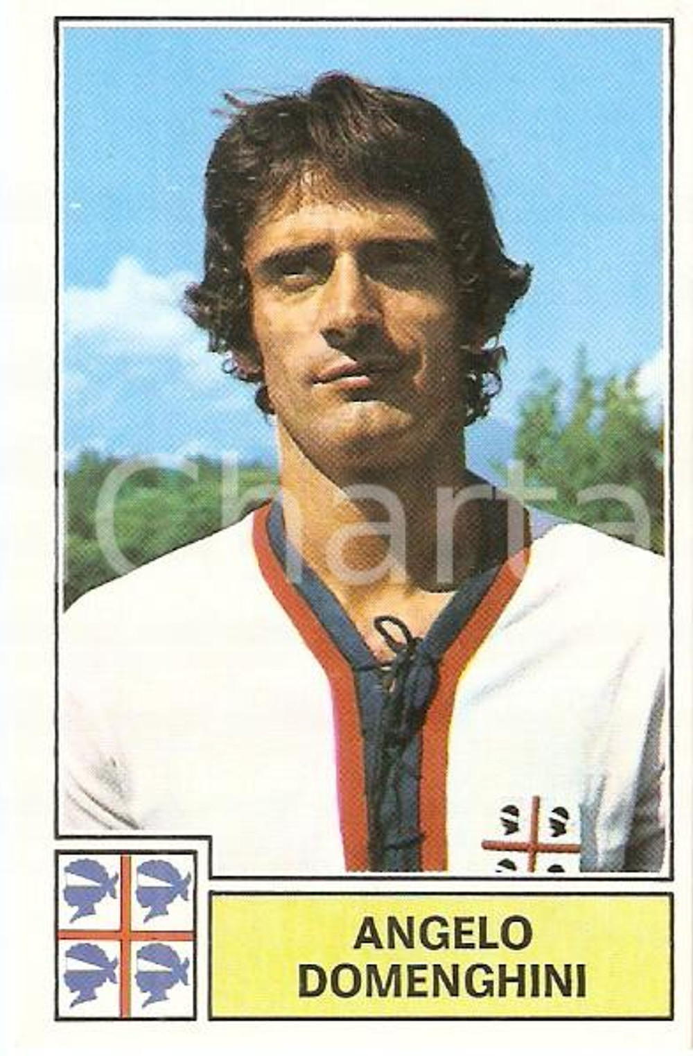 Oggetto da collezione cartaceo PANINI  CALCIATORI 1971  1972 Figurina Angelo DOMENGHINI Serie A CAGLIARI 1