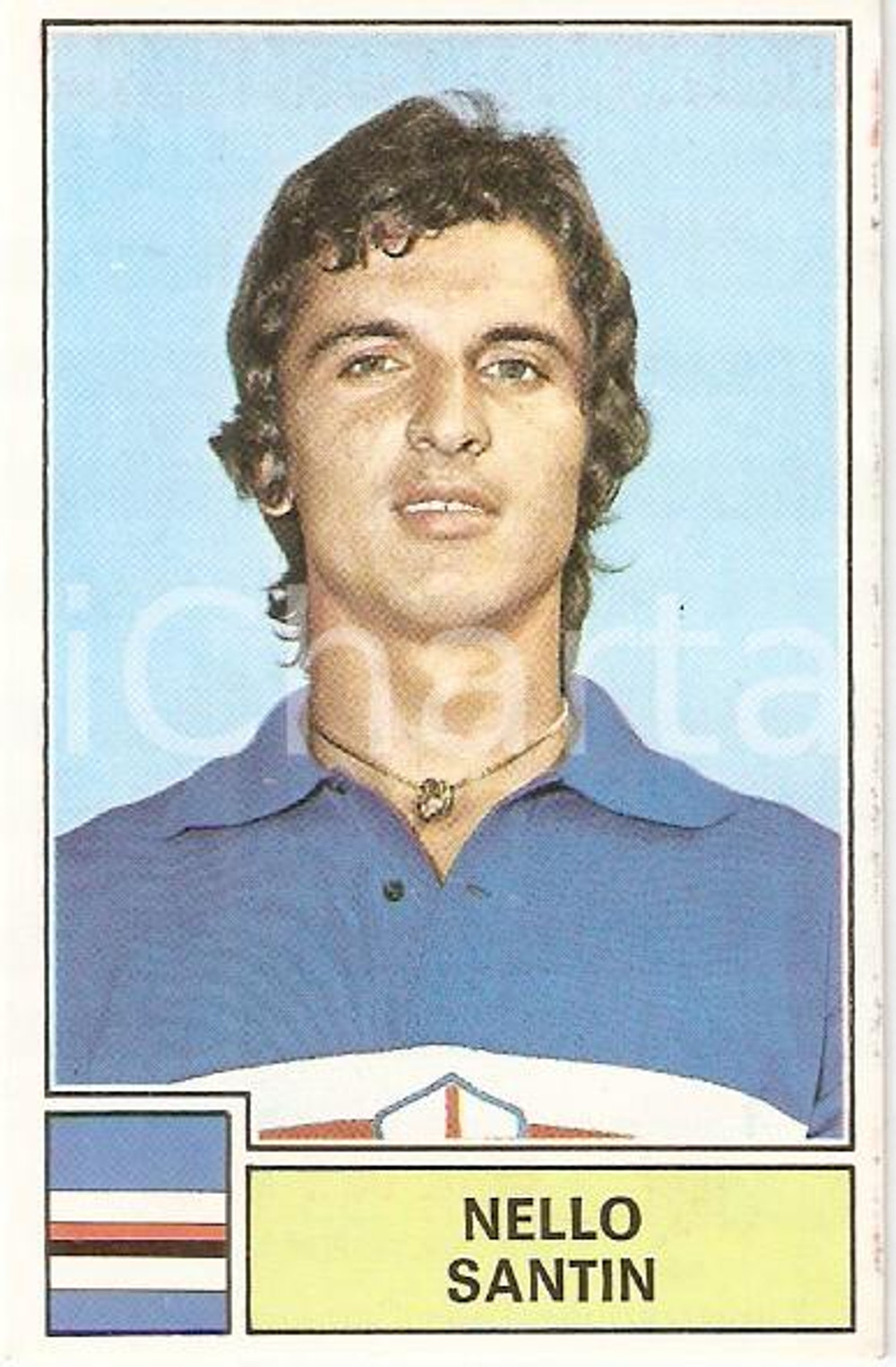 Oggetto da collezione cartaceo PANINI  CALCIATORI 1971  1972 Figurina Nello SANTIN Serie A SAMPDORIA 1