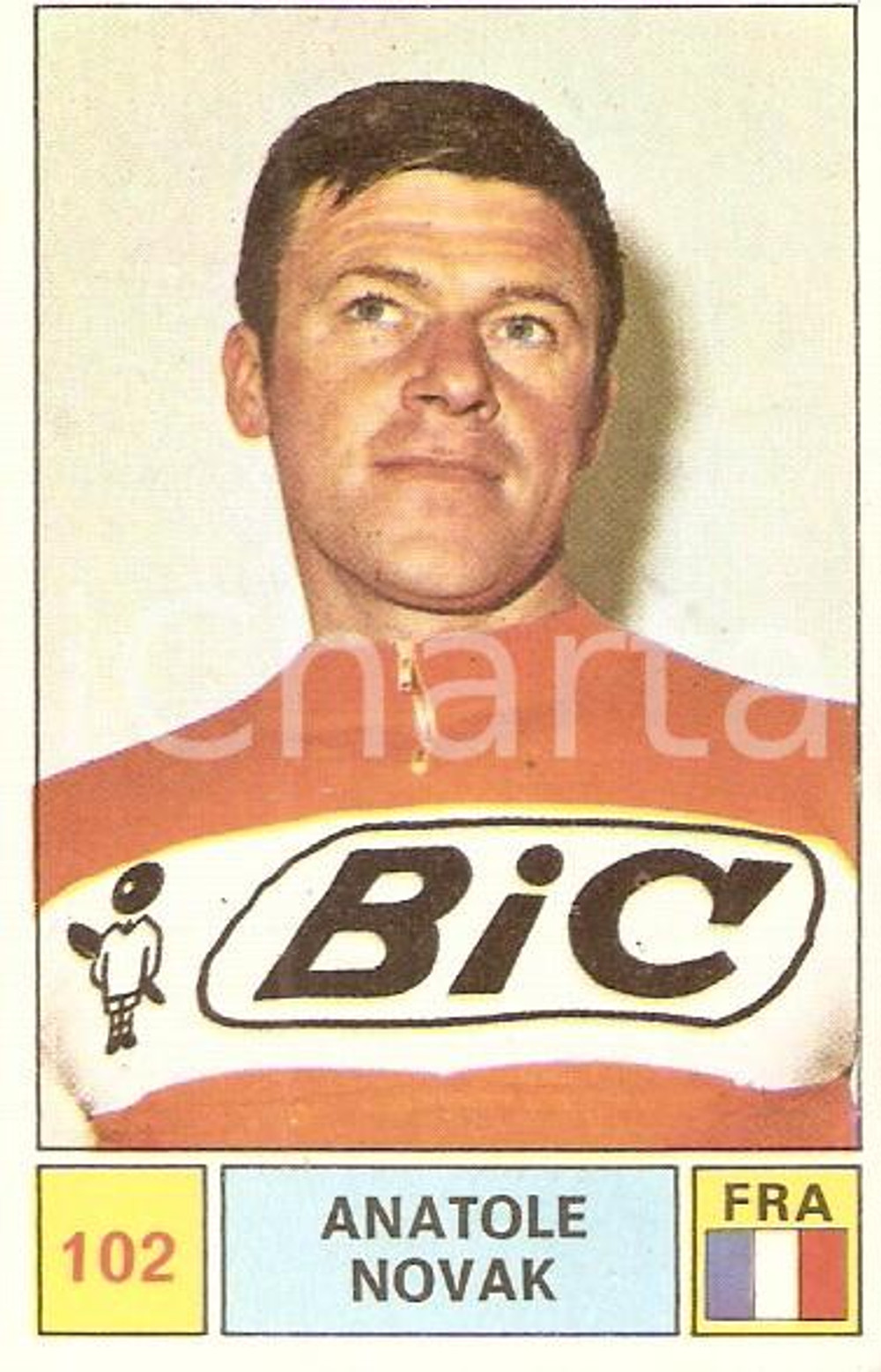 Oggetto da collezione cartaceo PANINI - SPRINT 1971 Figurina valida Anatole NOVAK n. 102 Ciclismo Sponsor BIC 1