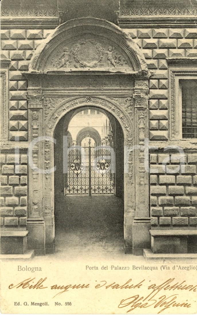 Cartolina originale da collezione 1900 ca BOLOGNA Porta del Palazzo BEVILACQUA in via Massimo D AZEGLIO FP VG 1