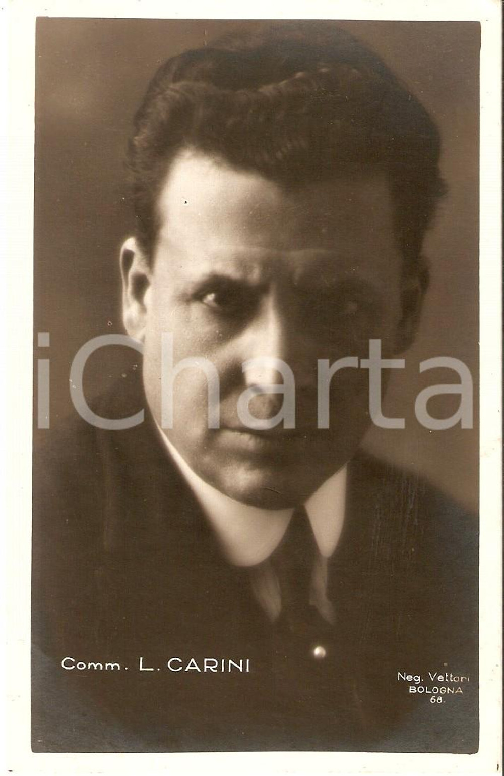 Cartolina originale da collezione Comm. Luigi CARINI anni  30  fotoritratto d epoca 1