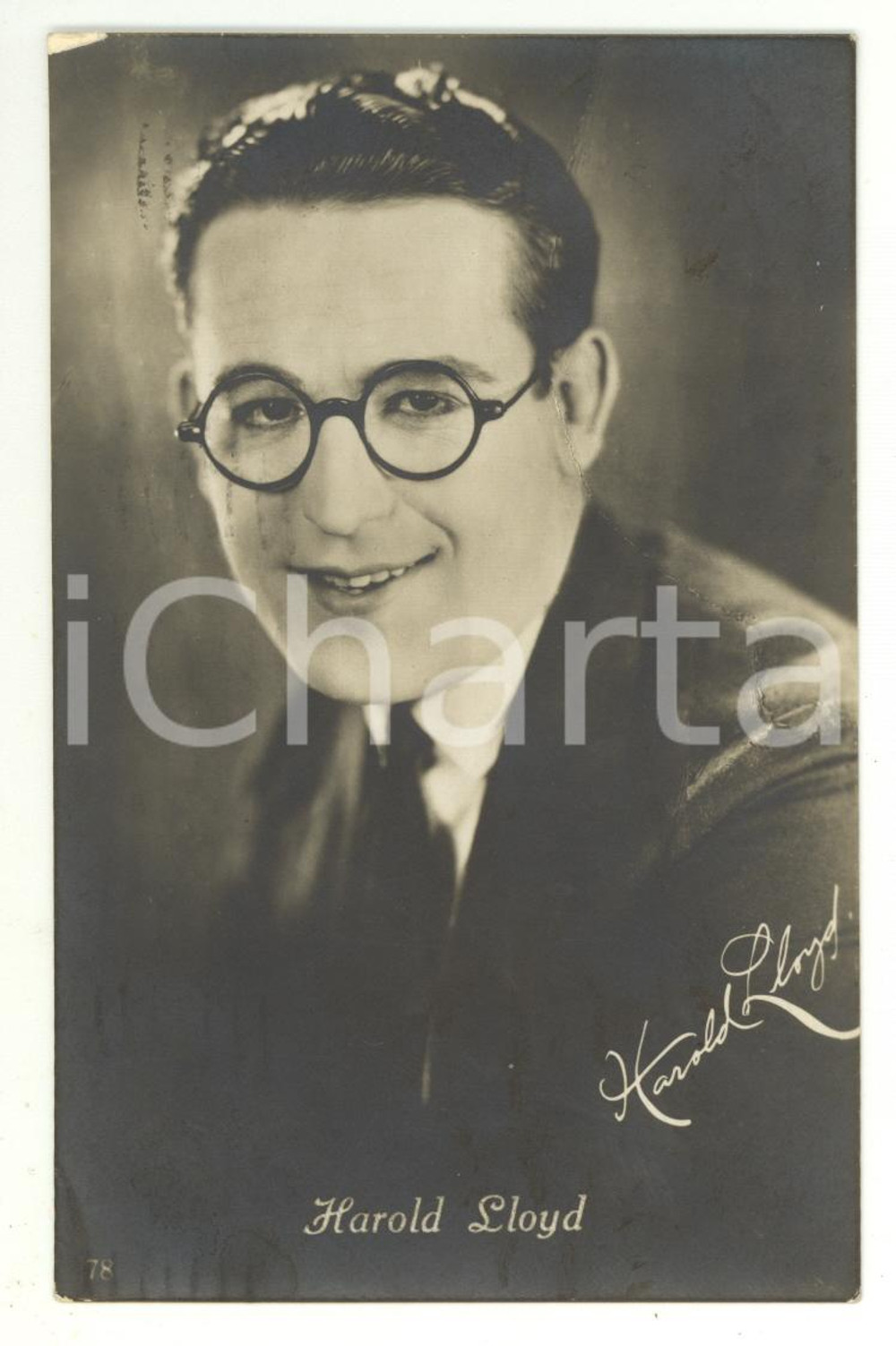 Cartolina originale da collezione 1926 Harold Lloyd  Celebre attore Cinema Muto 1
