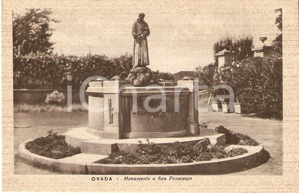 Cartolina originale da collezione 1943 OVADA Monumento a San Francesco 1
