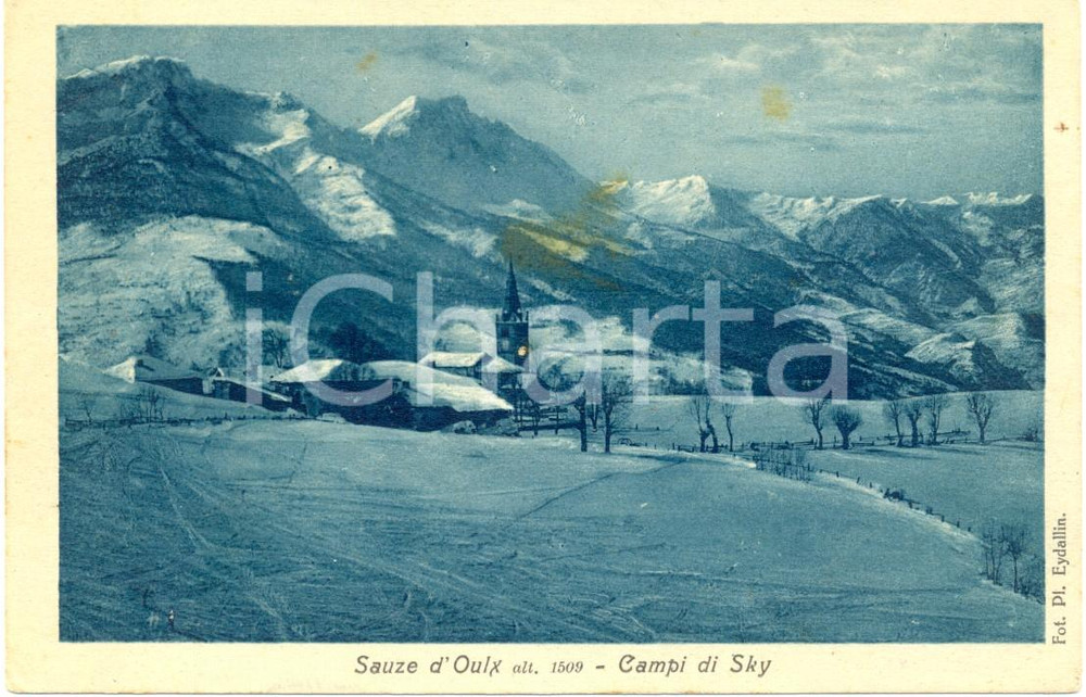 Cartolina originale da collezione Sauze Oulx anni '30 Hotel Miravalle *Winter resort 1