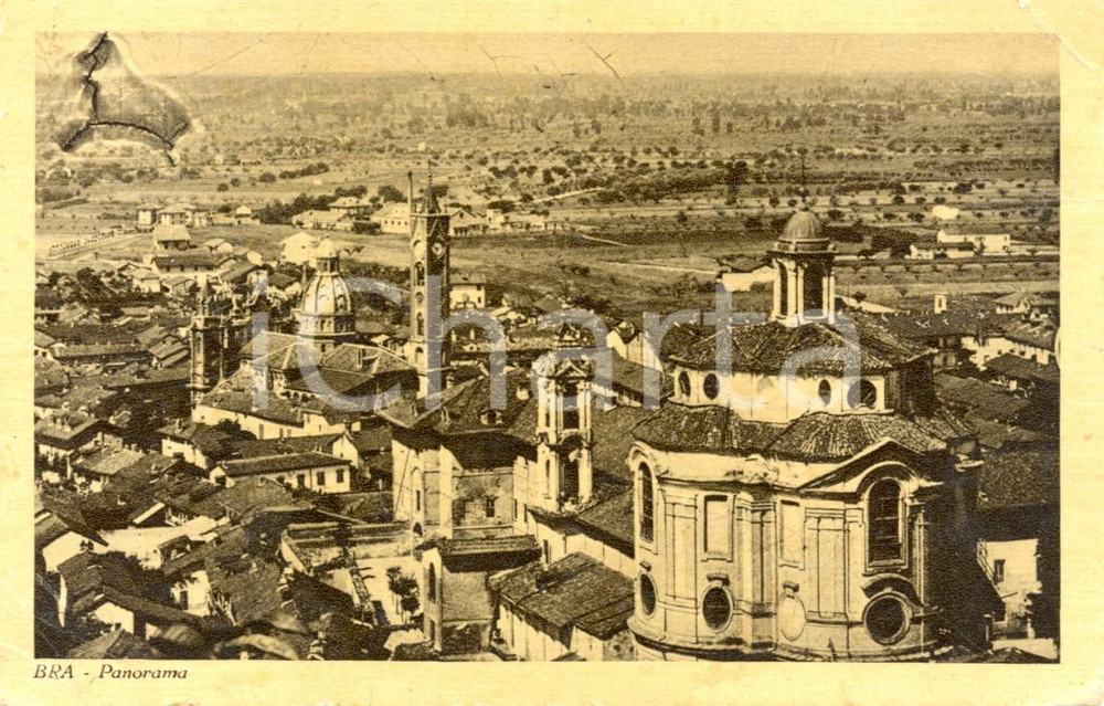 Cartolina originale da collezione 1963 BRA (Cuneo) Panorama Chiesa di Santa Maria degli Angeli *Cartolina FP VG 1